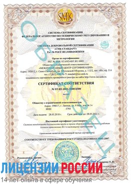 Образец сертификата соответствия Ногинск Сертификат OHSAS 18001